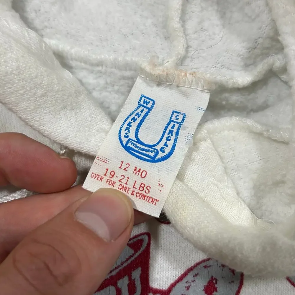 Vintage 80s WSU Washington State University Cougars Hoodie Baby 12 Months USA